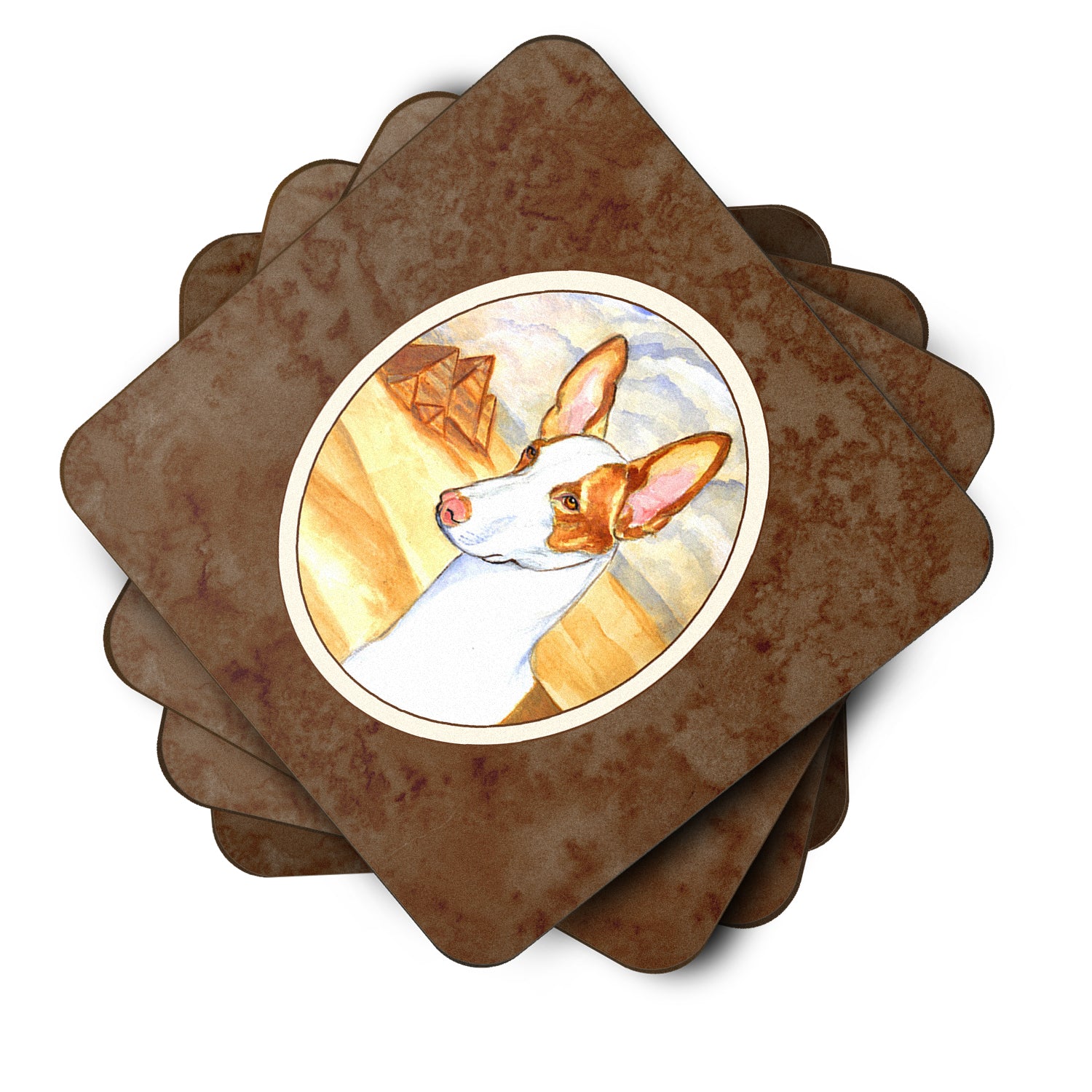 Ibizan Hound Foam Coaster Set of 4 7031FC - the-store.com