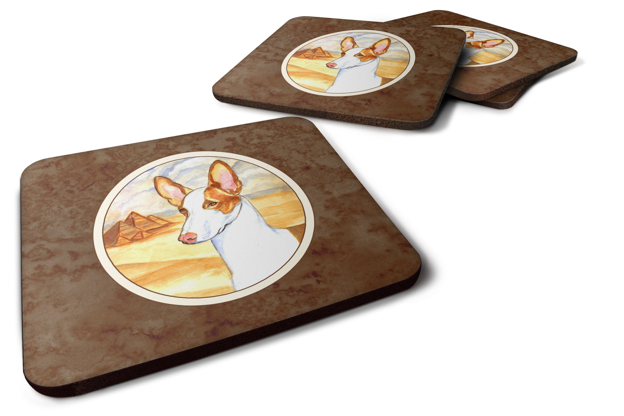 Ibizan Hound Foam Coaster Set of 4 7031FC - the-store.com