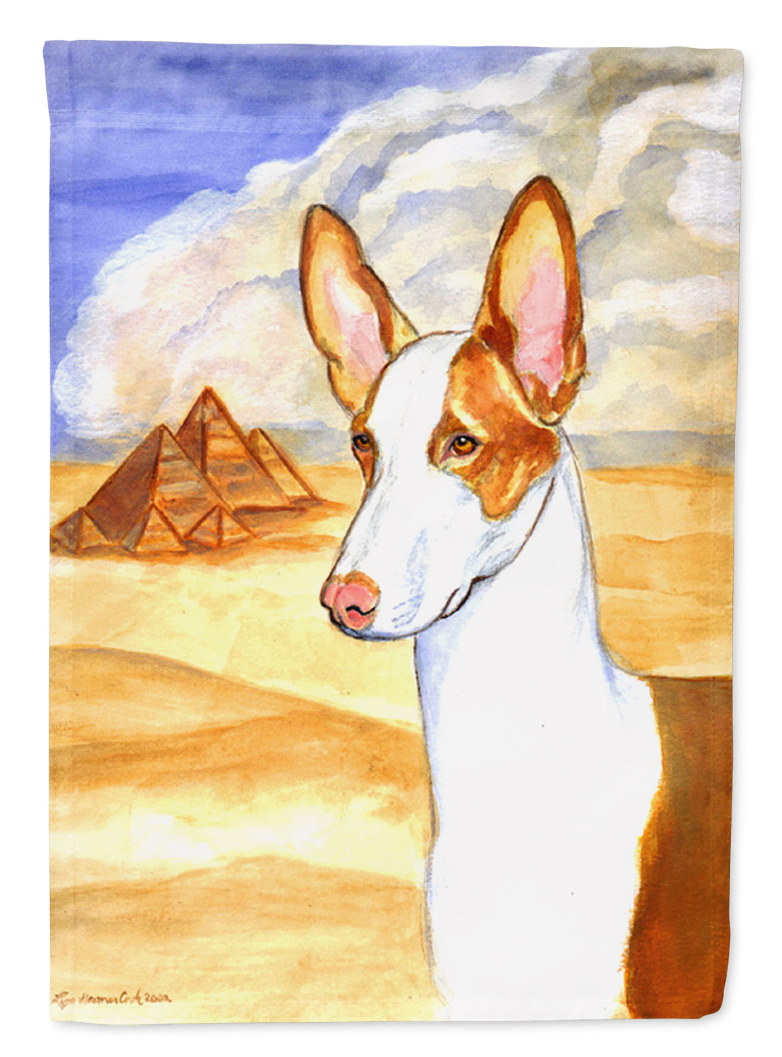 Ibizan Hound Flag Garden Size.