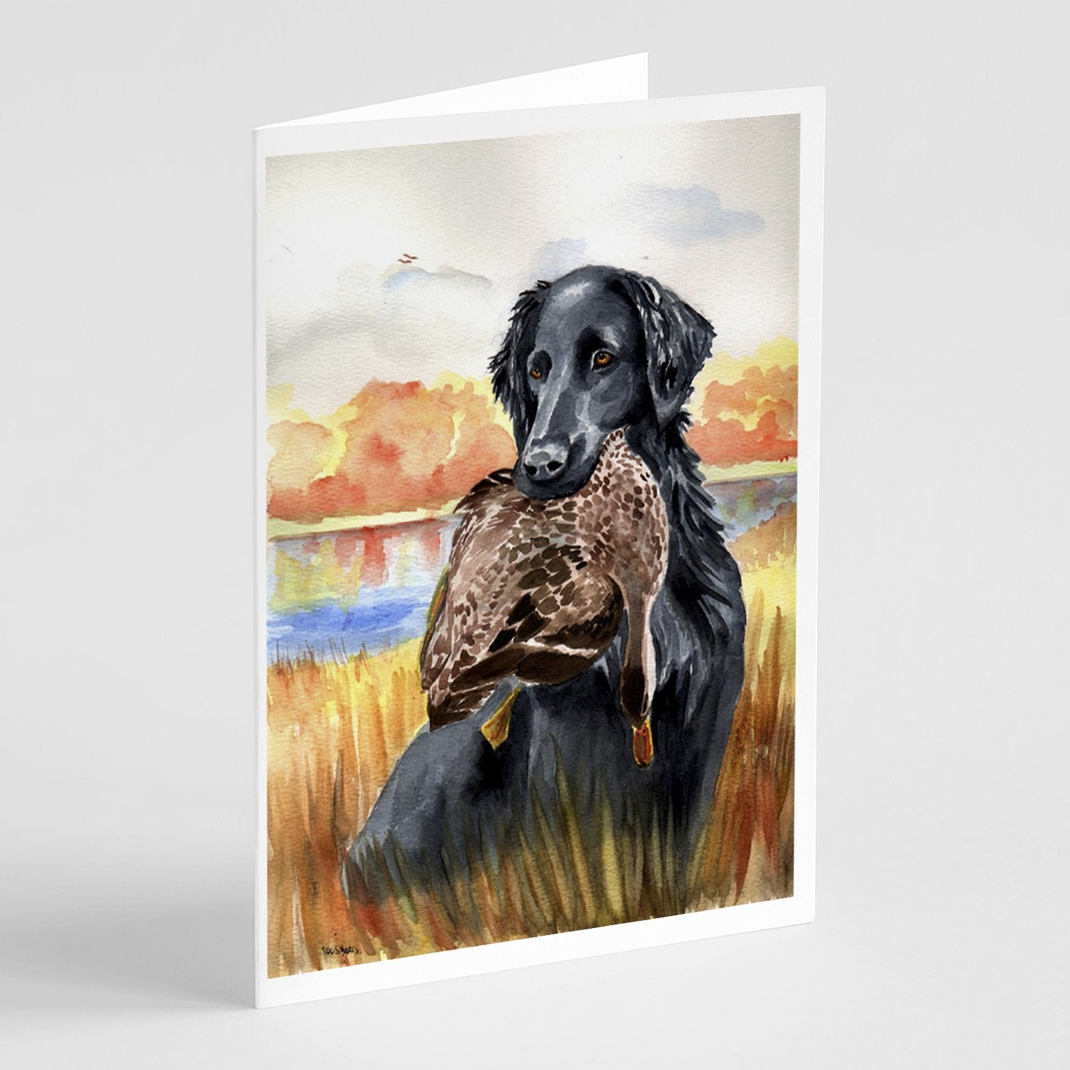 Buy this Flat Coated Retriever Greeting Cards and Envelopes Pack of 8