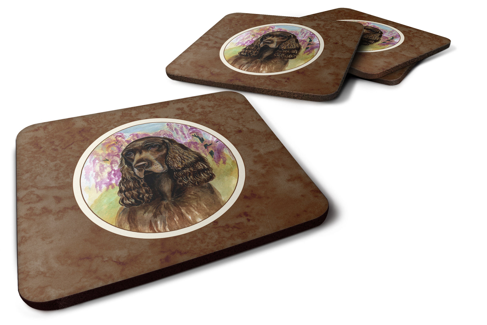 Field Spaniel Foam Coaster Set of 4 7033FC - the-store.com