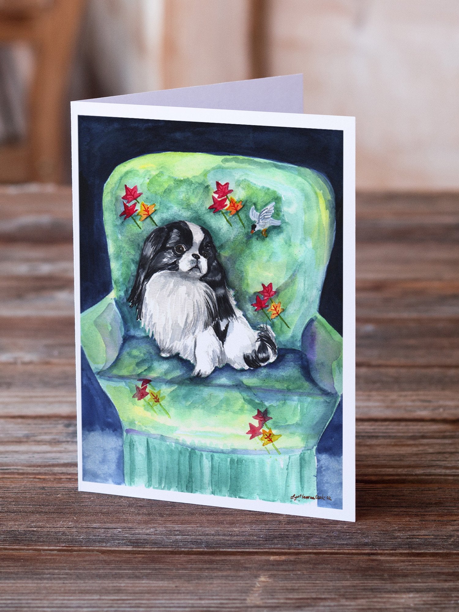 Buy this Japanese Chin in Momma's Chair Greeting Cards and Envelopes Pack of 8