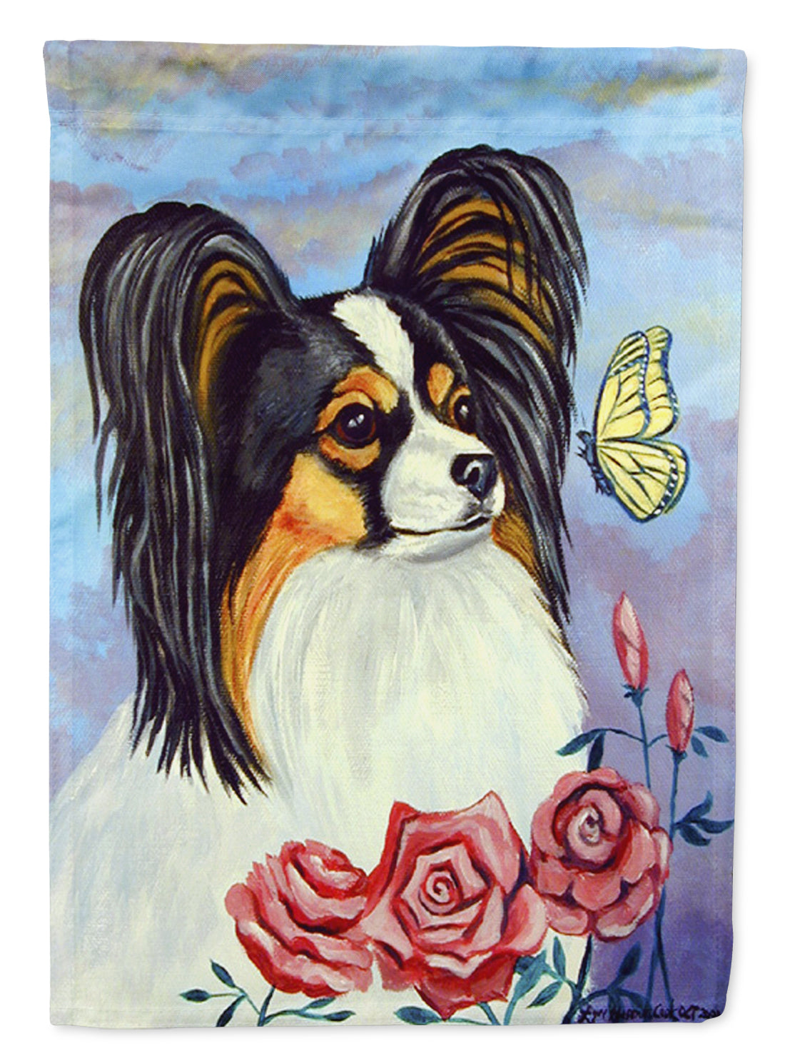 Papillon with Butterfly Flag Garden Size.