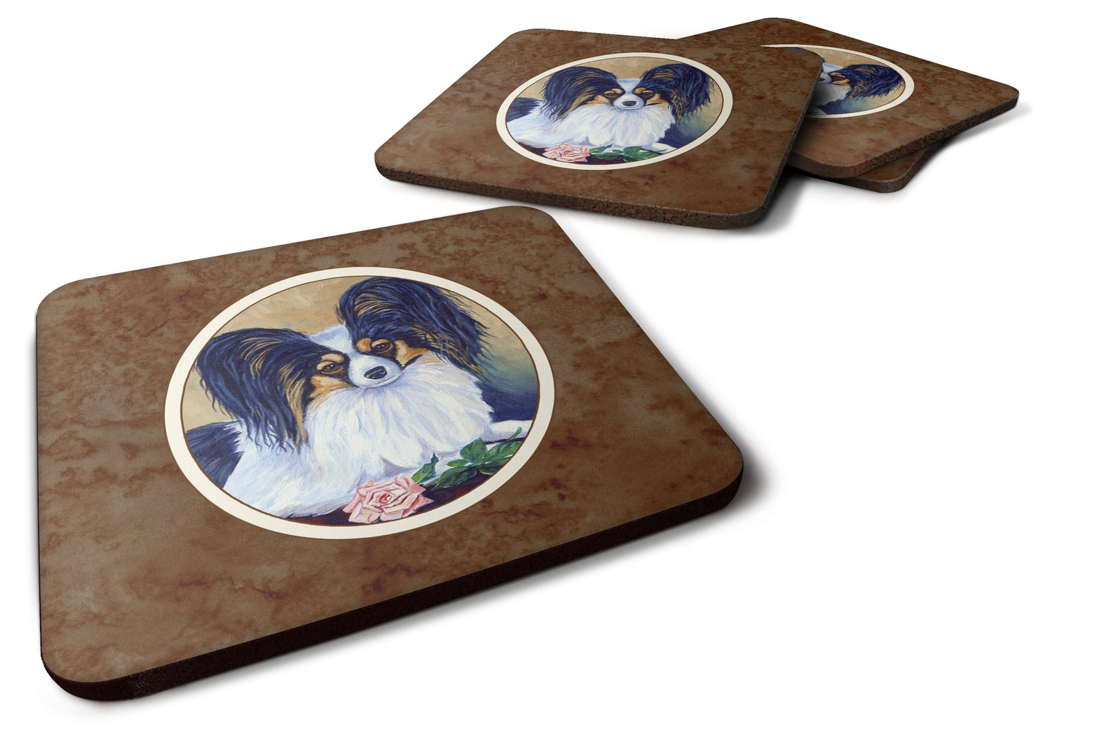 Papillon A Rose for you Foam Coaster Set of 4 7037FC - the-store.com