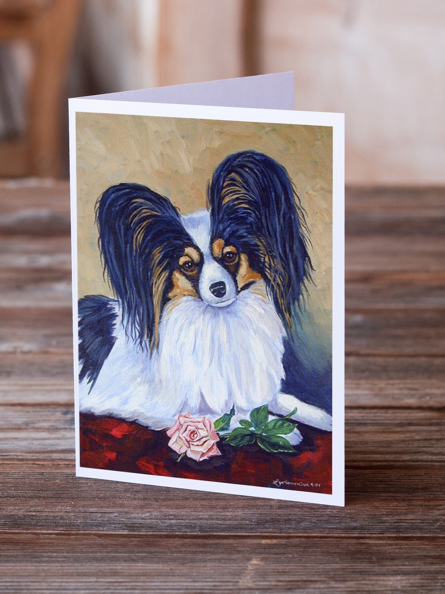 Buy this Papillon A Rose for you Greeting Cards and Envelopes Pack of 8