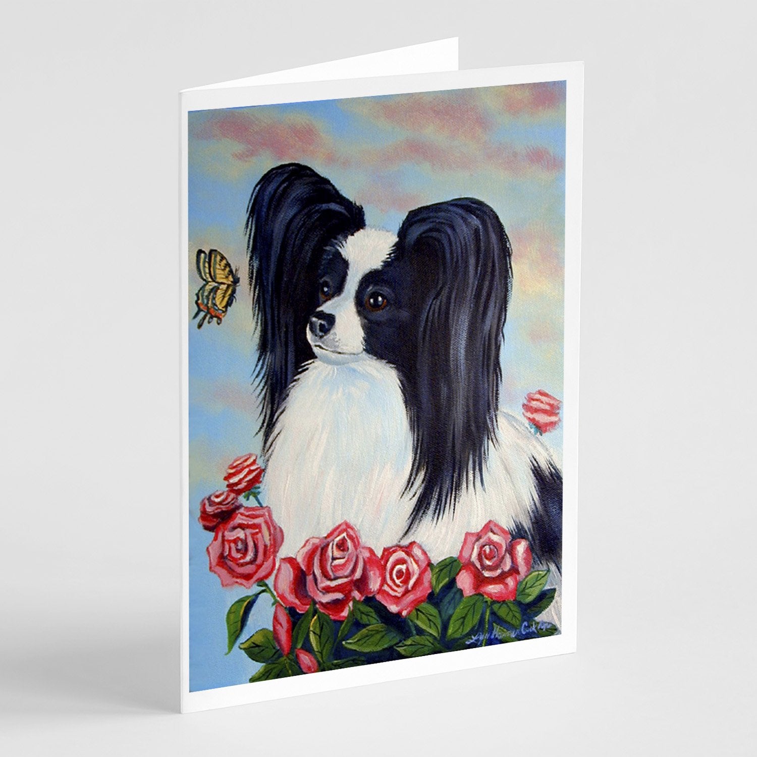 Buy this Papillon Black and White Greeting Cards and Envelopes Pack of 8