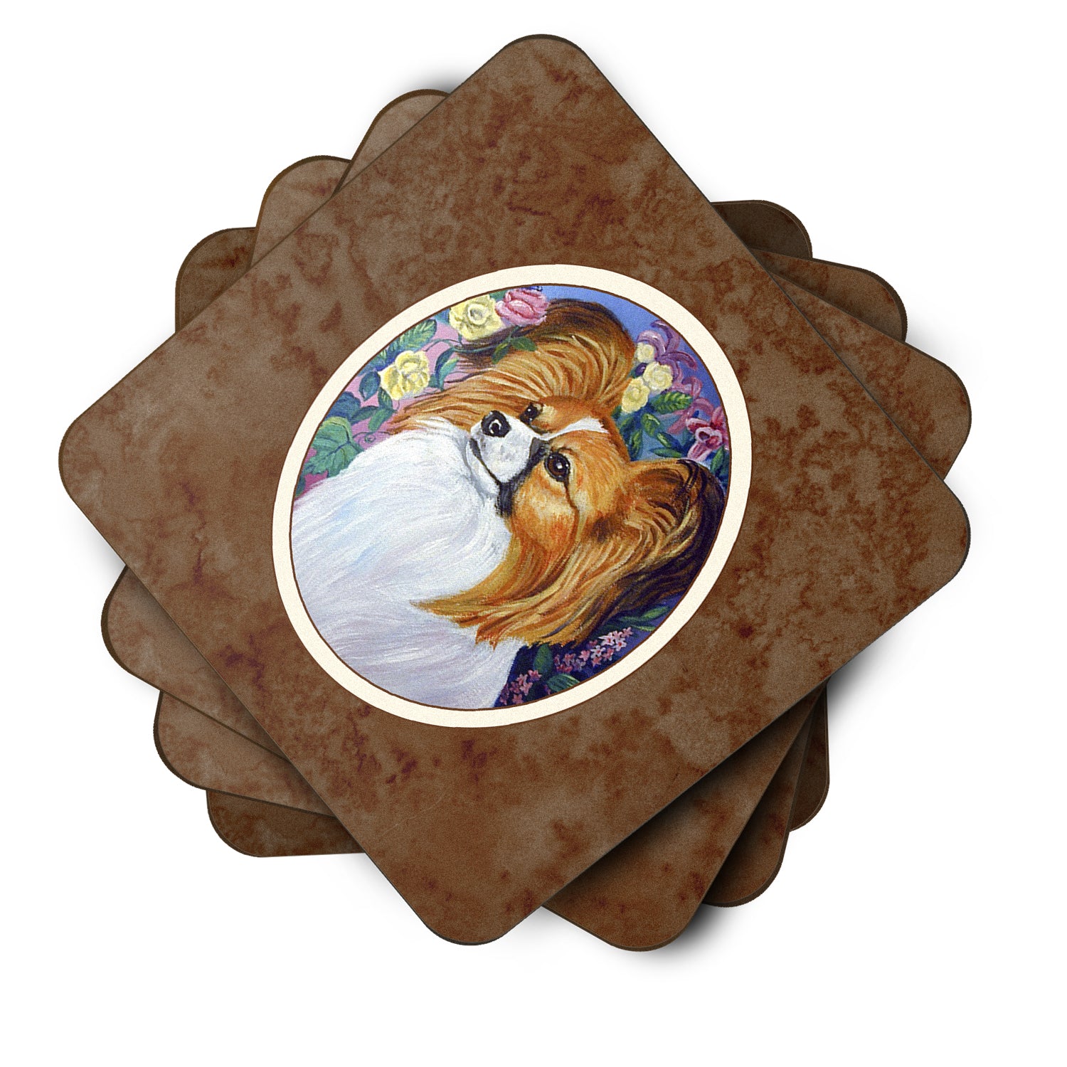 Papillon Foam Coaster Set of 4 7041FC - the-store.com