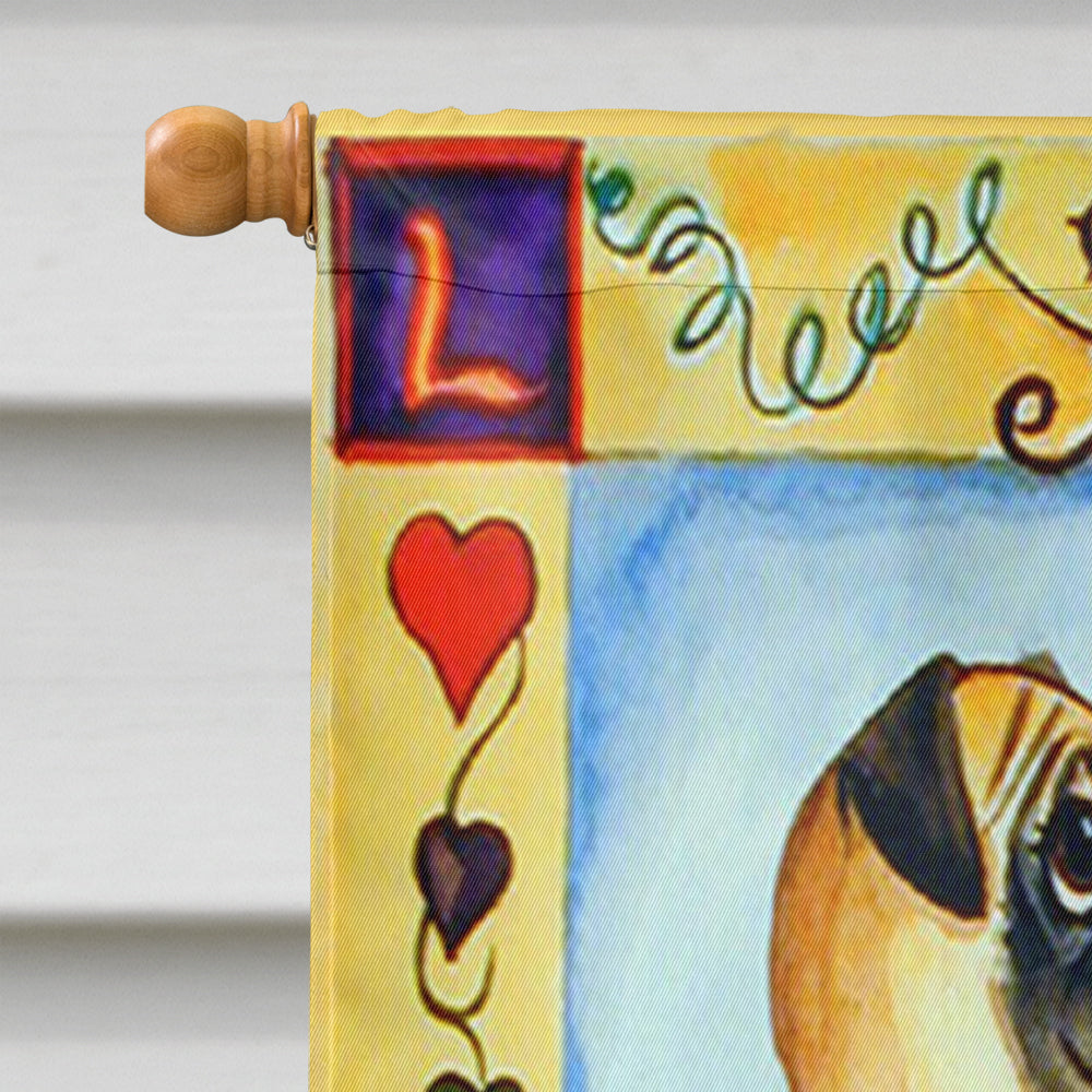 Pug LOVE Pug Flag Canvas House Size  the-store.com.