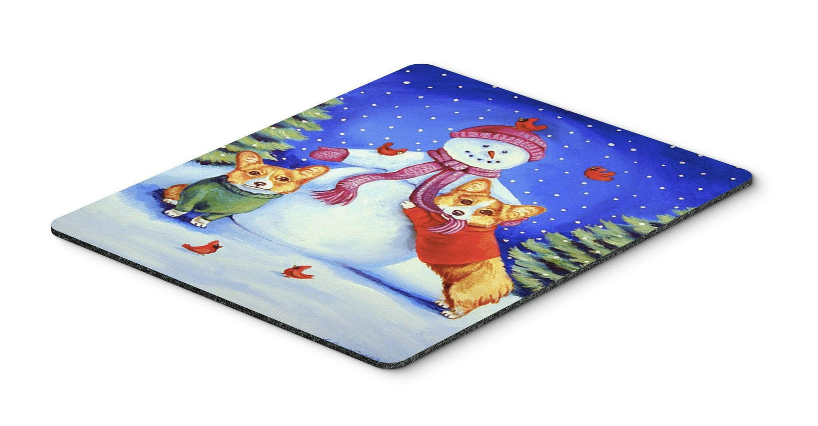 Snowman with Corgi Mouse Pad, Hot Pad or Trivet by Caroline's Treasures