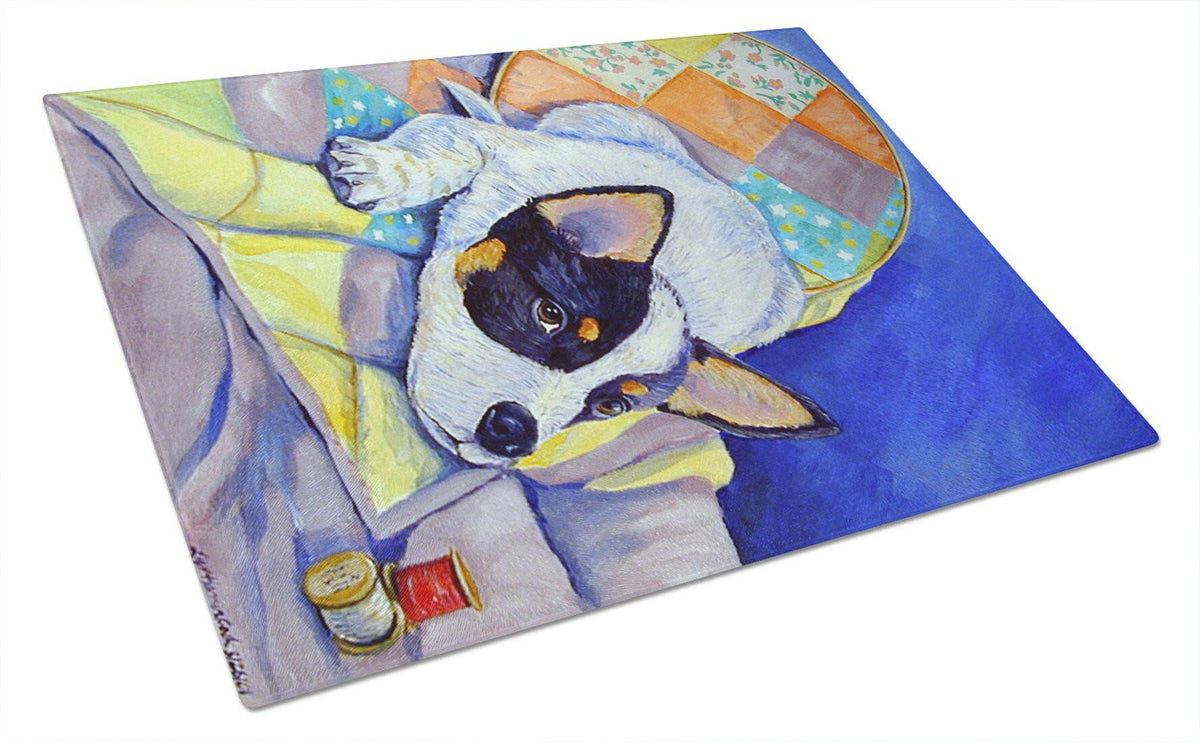 Australian Cattle Dog Sew Perfect  Glass Cutting Board Large by Caroline&#39;s Treasures