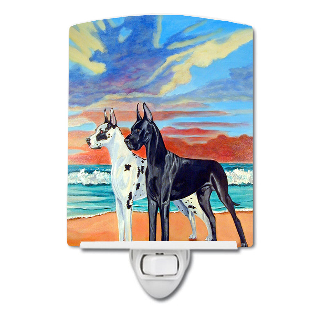 At sunset Great Dane Harlequin and Black Ceramic Night Light 7051CNL - the-store.com