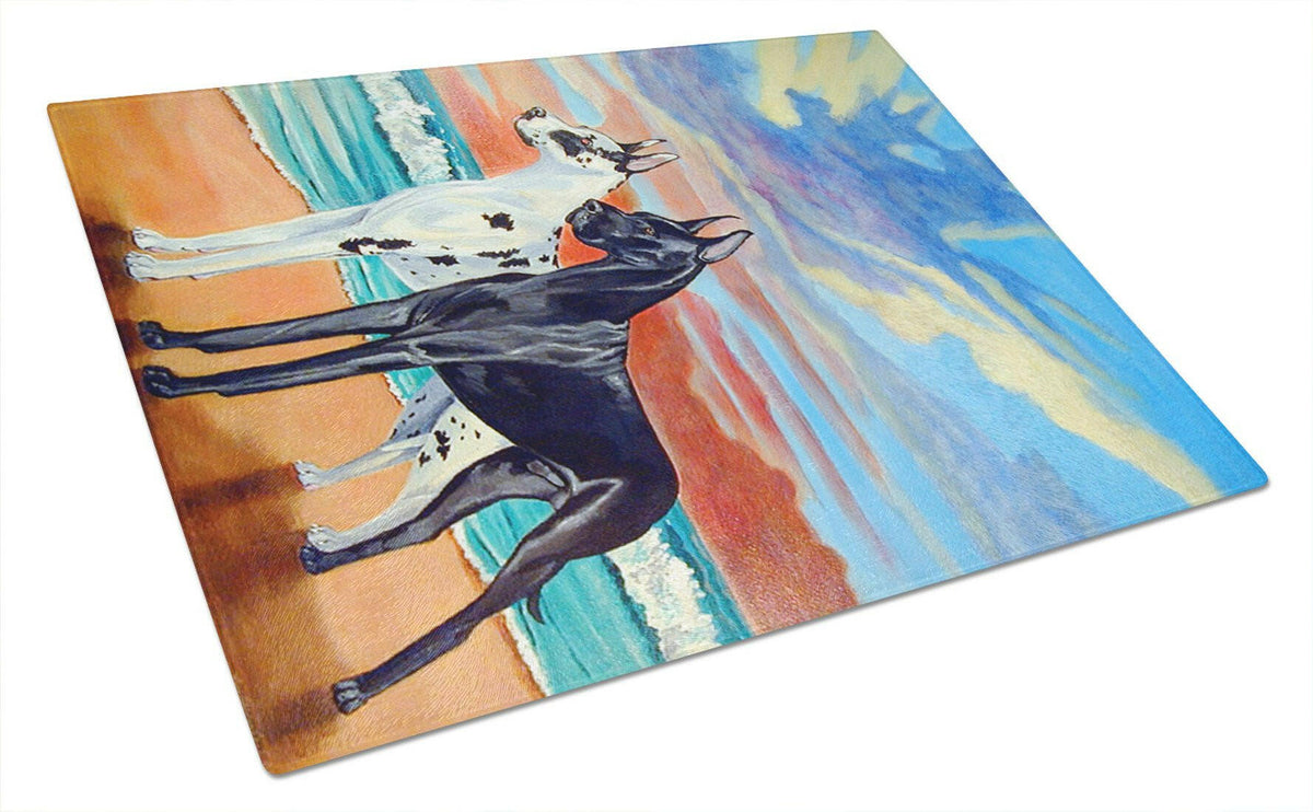 At sunset Great Dane Glass Cutting Board Large by Caroline&#39;s Treasures