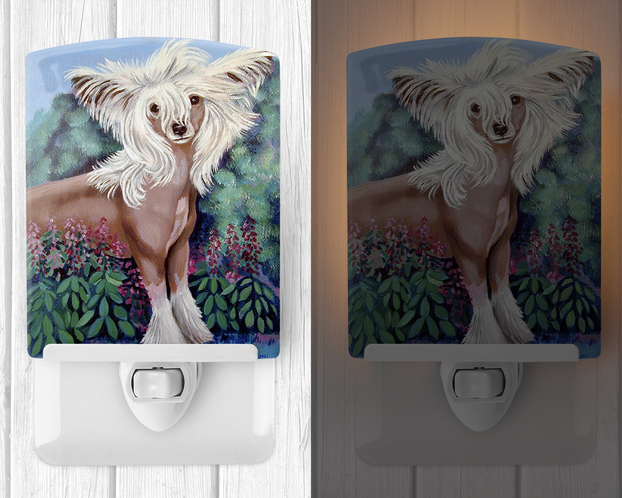 Chinese Crested Ceramic Night Light 7052CNL - the-store.com