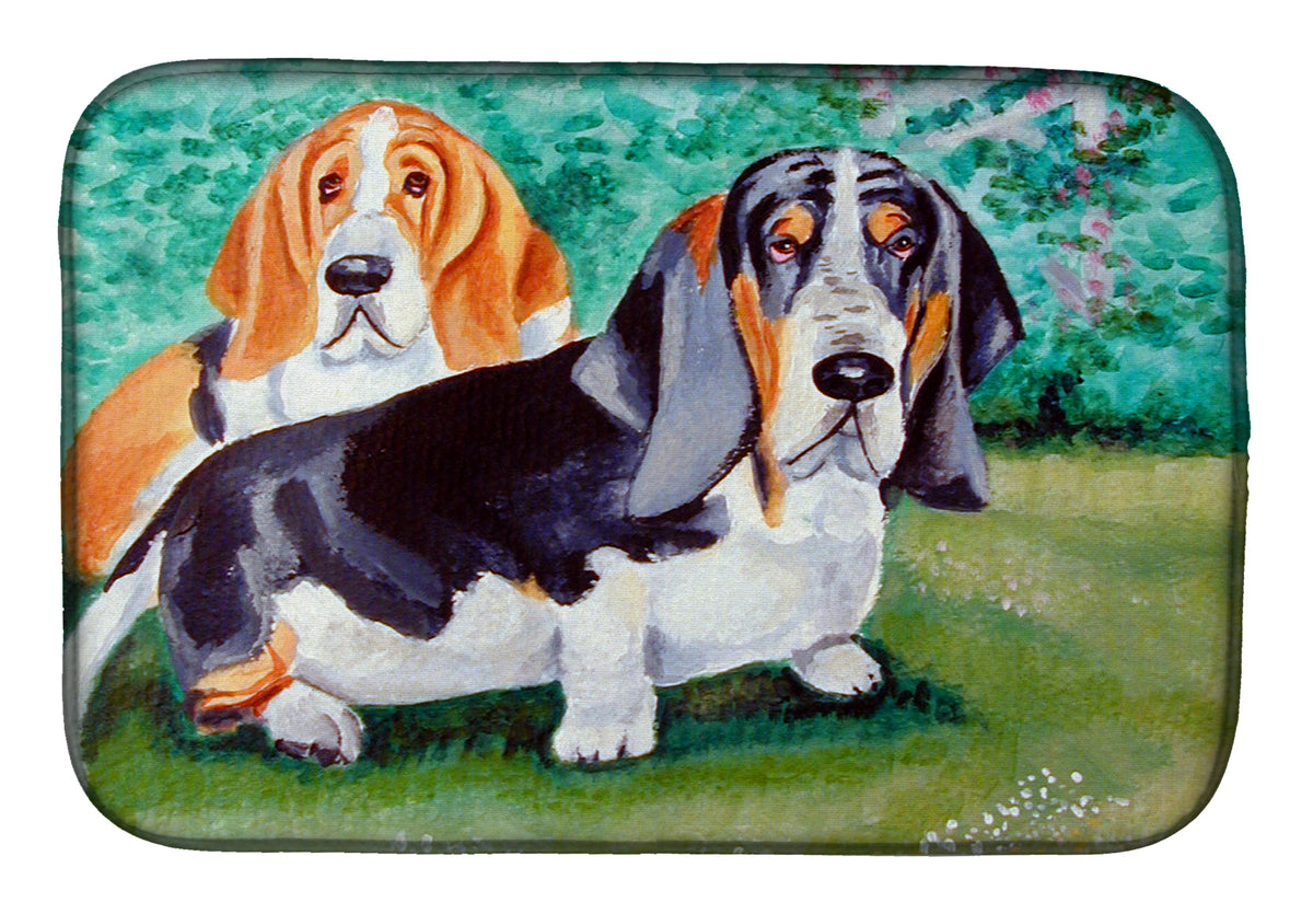 Basset Hound Double Trouble Dish Drying Mat 7061DDM  the-store.com.