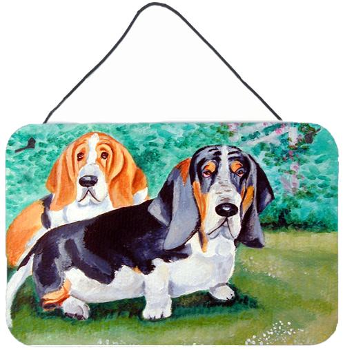 Basset Hound Double Trouble Aluminium Metal Wall or Door Hanging Prints by Caroline&#39;s Treasures