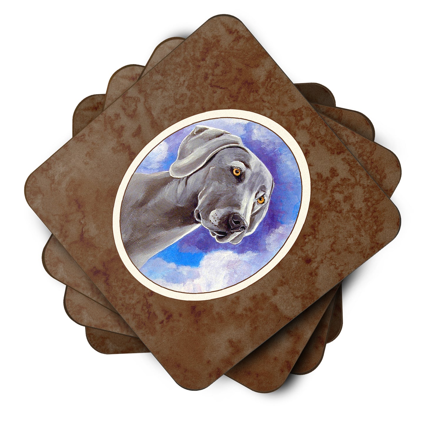 Weimaraner Azure Skies Foam Coaster Set of 4 7063FC - the-store.com