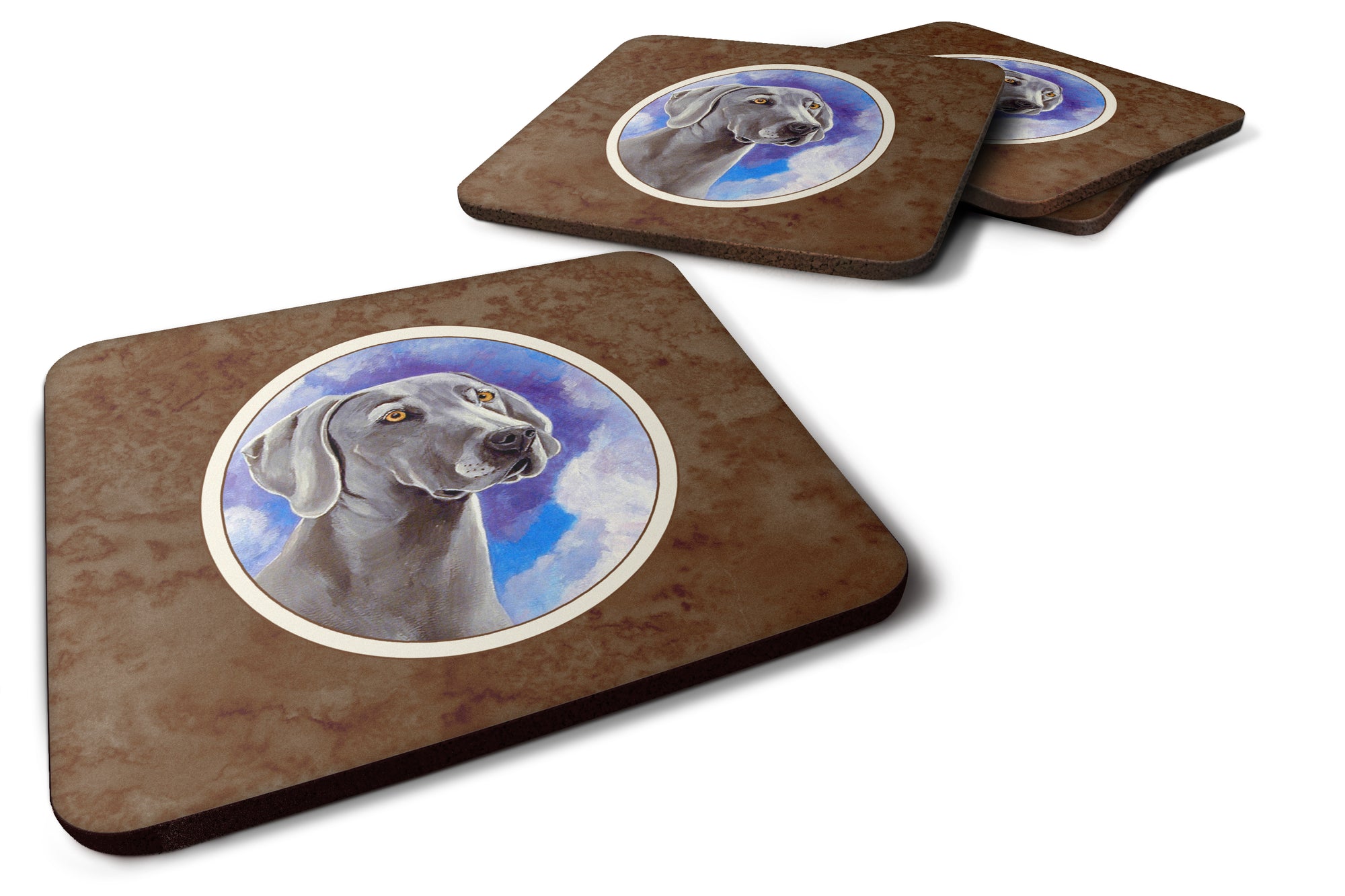 Weimaraner Azure Skies Foam Coaster Set of 4 7063FC - the-store.com