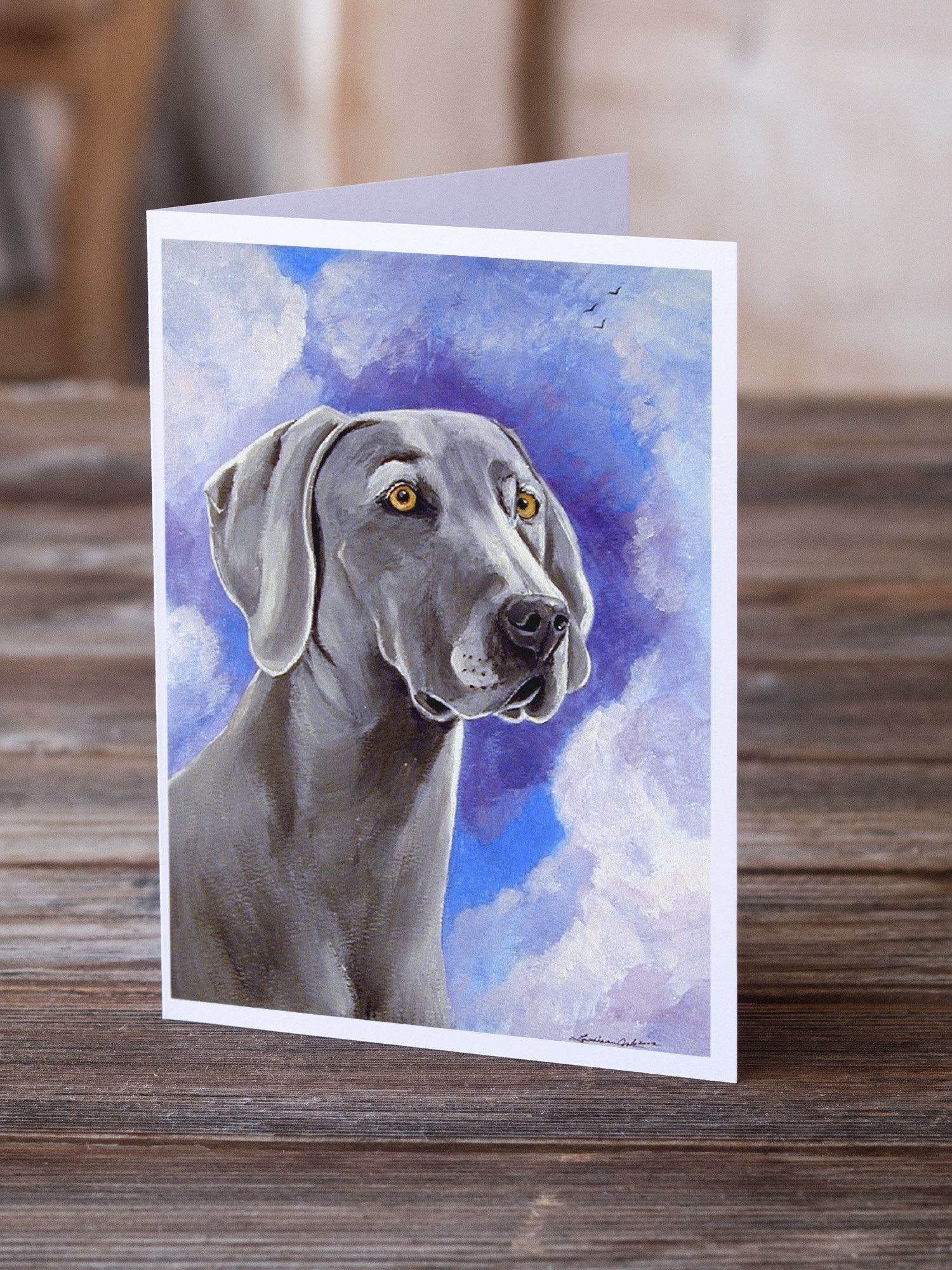 Buy this Weimaraner Azure Skies  Greeting Cards and Envelopes Pack of 8