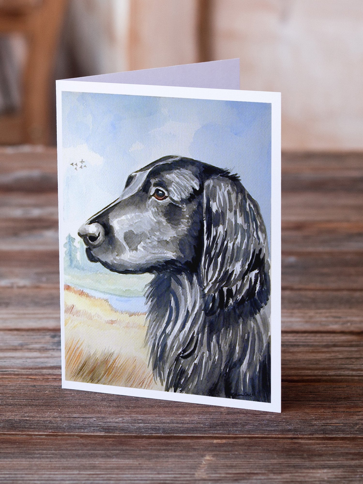 Buy this Flat Coated Retriever Greeting Cards and Envelopes Pack of 8