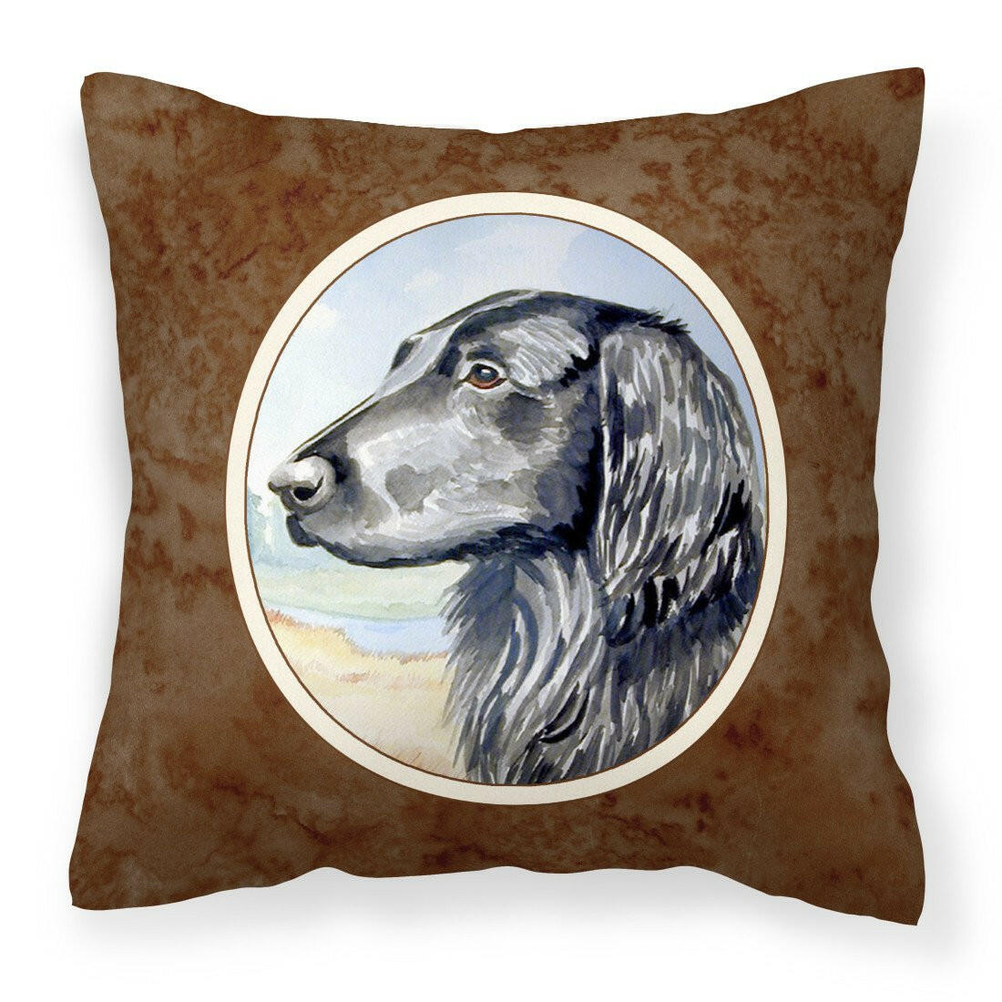 Flat Coated Retriever Fabric Decorative Pillow 7064PW1414 - the-store.com