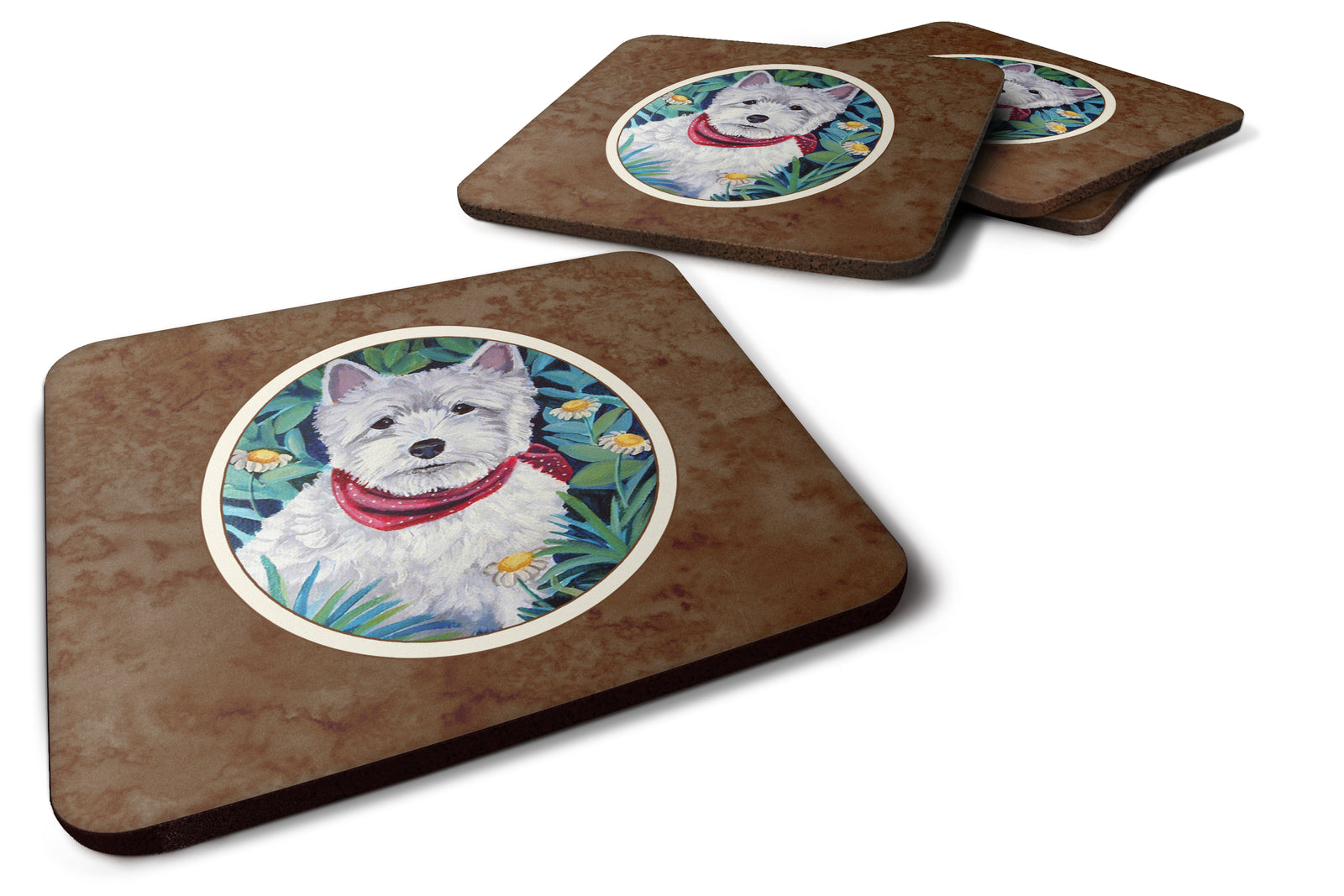 Westie Foam Coaster Set of 4 7066FC - the-store.com