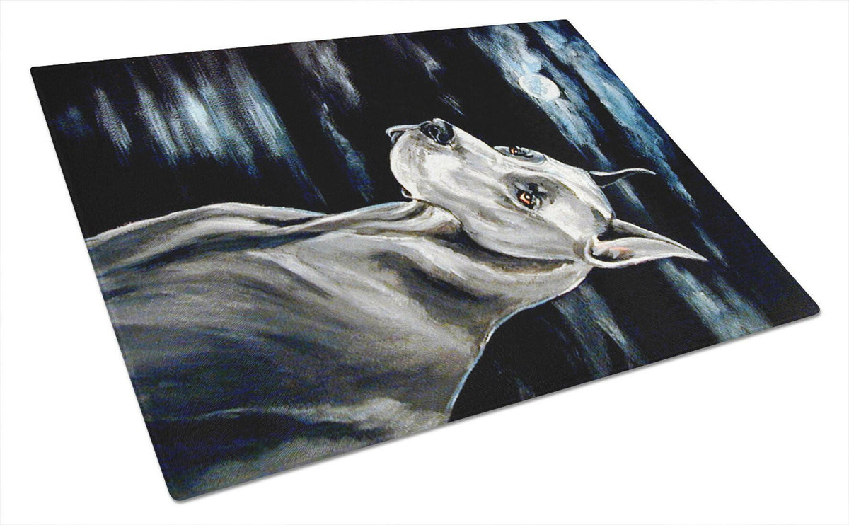 Great Dane in the moonlight Glass Cutting Board Large by Caroline&#39;s Treasures