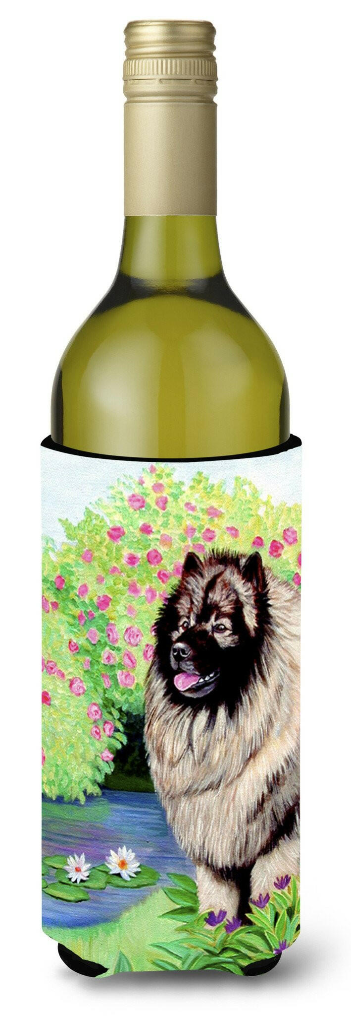 Keeshond Wine Bottle Beverage Insulator Beverage Insulator Hugger by Caroline&#39;s Treasures