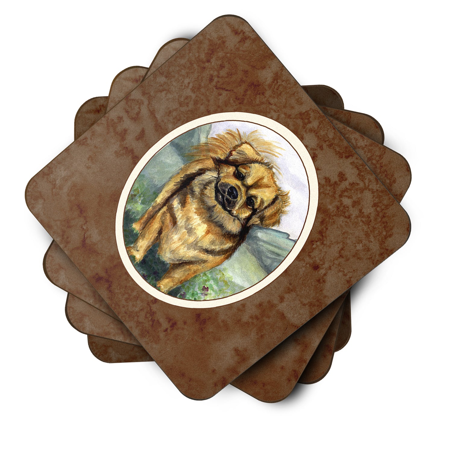 Tibetan Spaniel Foam Coaster Set of 4 7075FC - the-store.com