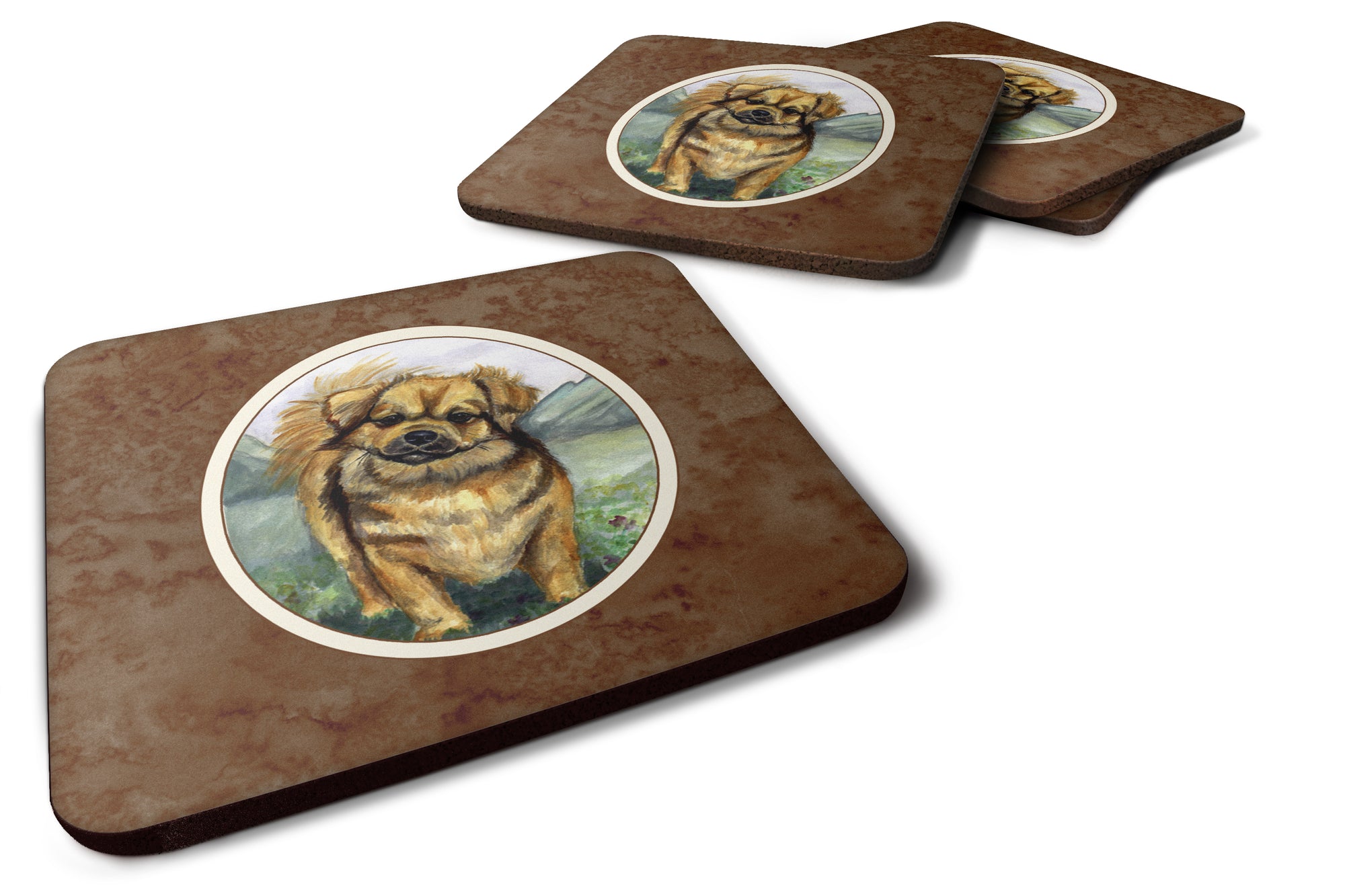 Tibetan Spaniel Foam Coaster Set of 4 7075FC - the-store.com