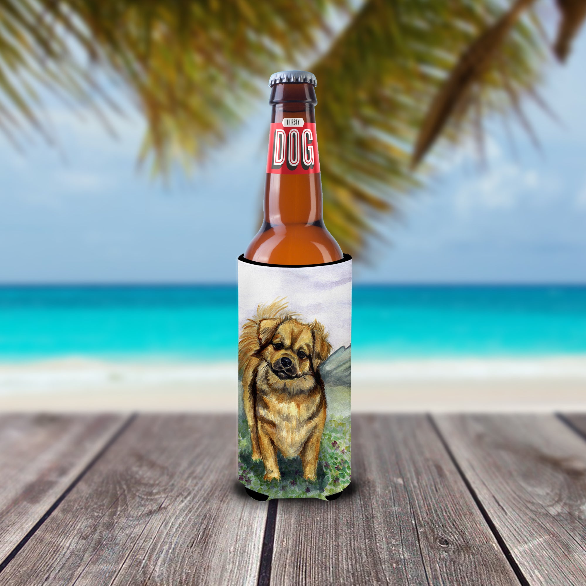 Tibetan Spaniel Ultra Beverage Insulators for slim cans 7075MUK.