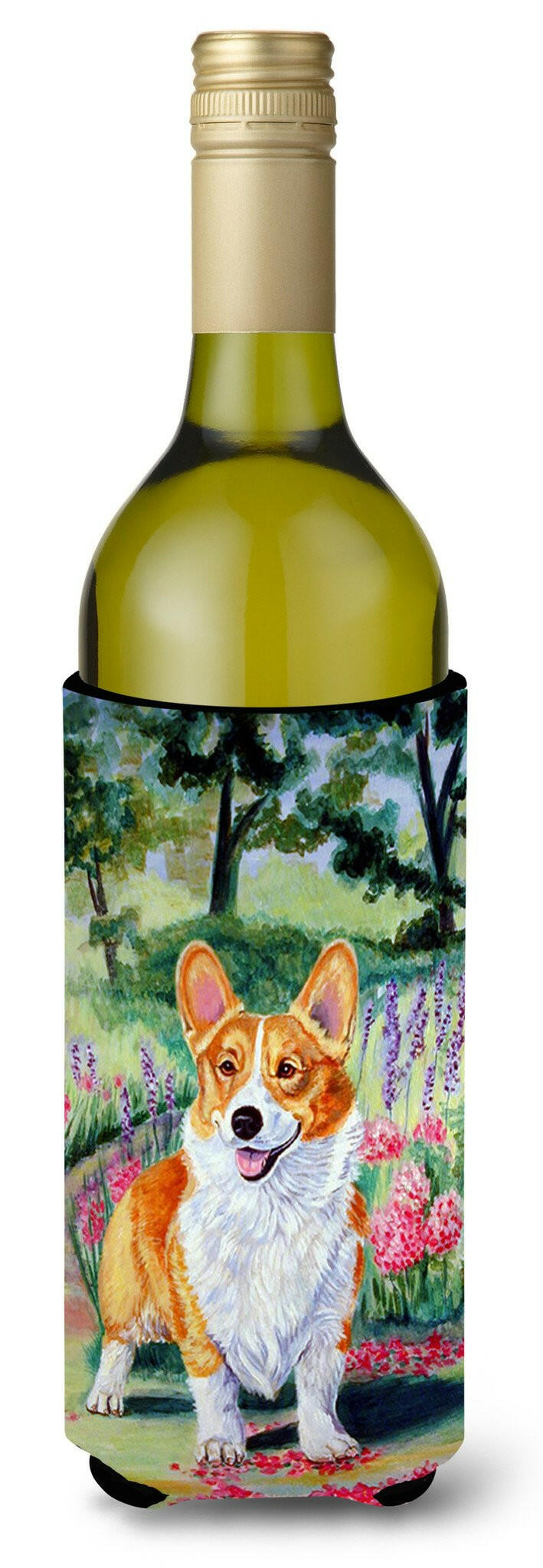 Pembroke Corgi Springtime Wine Bottle Beverage Insulator Beverage Insulator Hugger by Caroline's Treasures