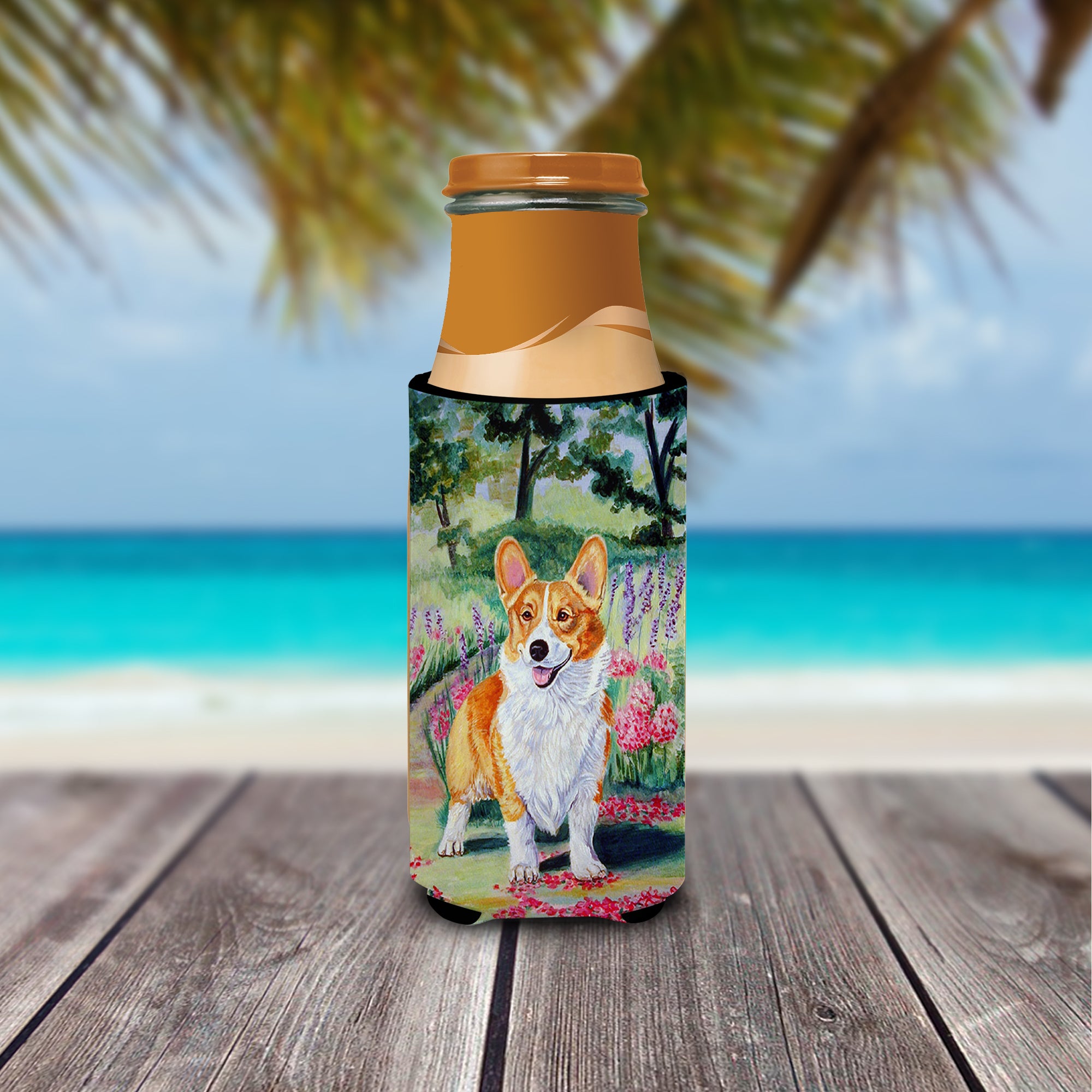 Pembroke Corgi Springtime Ultra Beverage Insulators for slim cans 7077MUK.