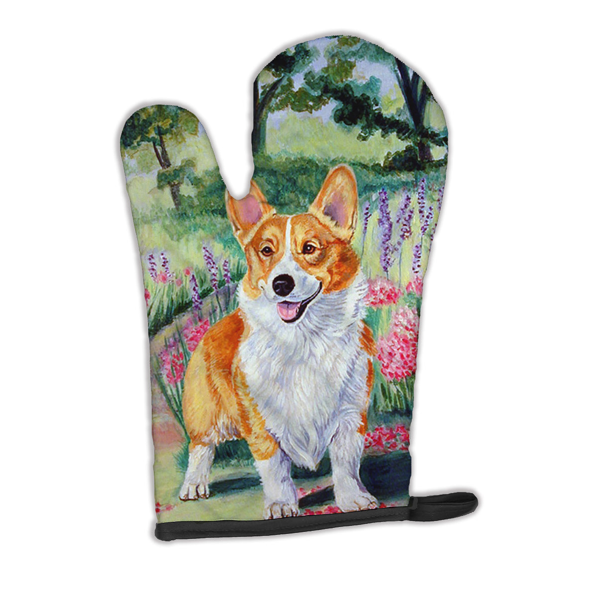 Pembroke Corgi Springtime Oven Mitt 7077OVMT  the-store.com.