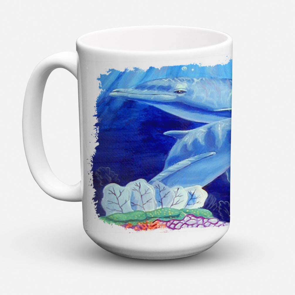 Dolphin under the sea Dishwasher Safe Microwavable Ceramic Coffee Mug 15 ounce 7080CM15  the-store.com.