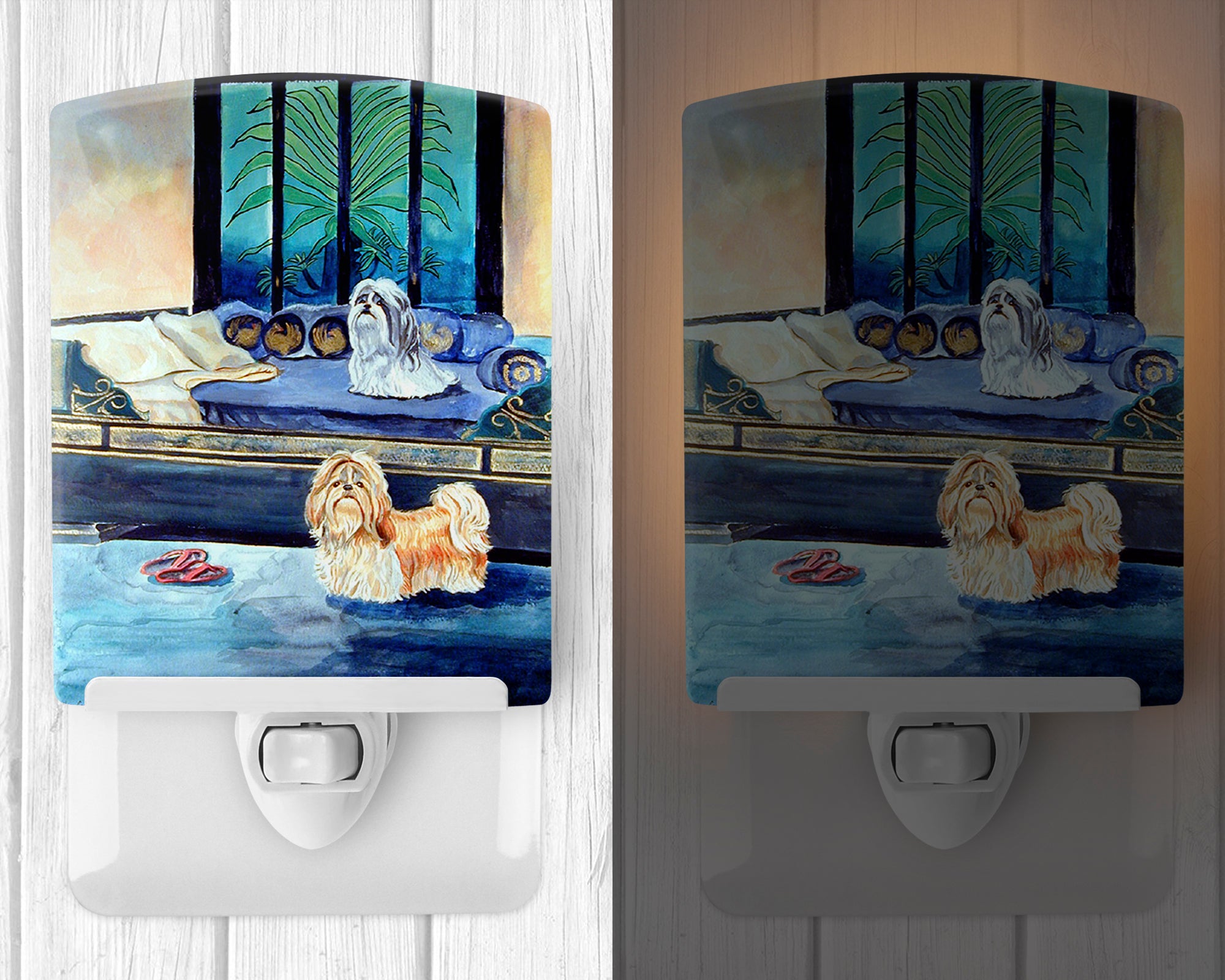 Shih Tzu Double Trouble Ceramic Night Light 7082CNL - the-store.com