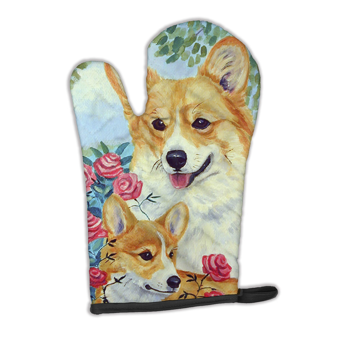 Corgi Momma loves Roses Oven Mitt 7084OVMT  the-store.com.