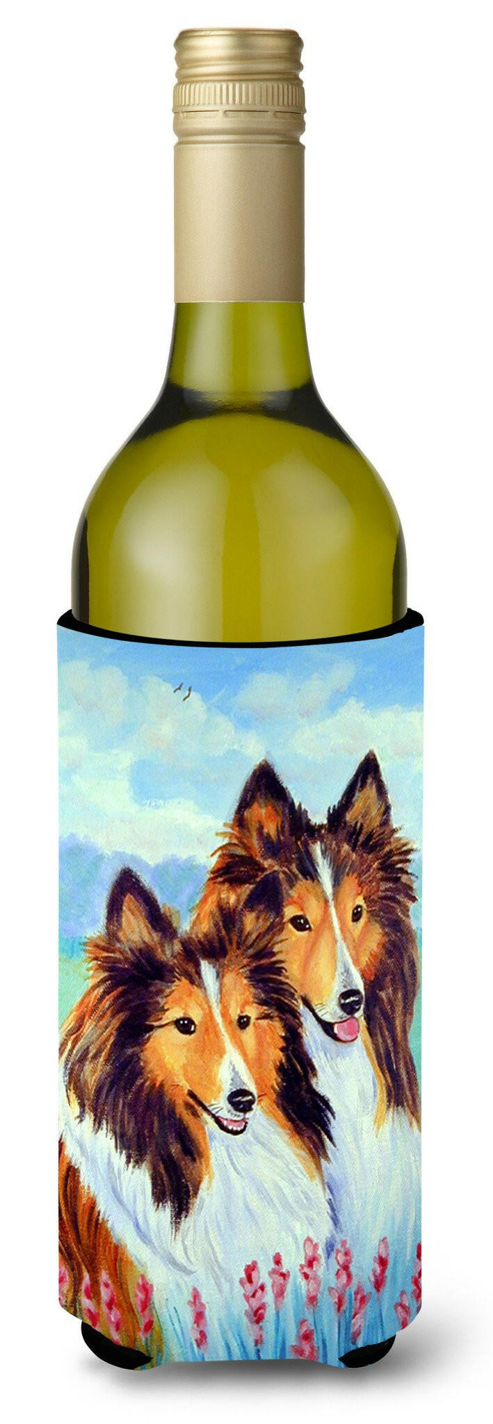 Sable Shelties Double Trouble Wine Bottle Beverage Insulator Beverage Insulator Hugger by Caroline's Treasures