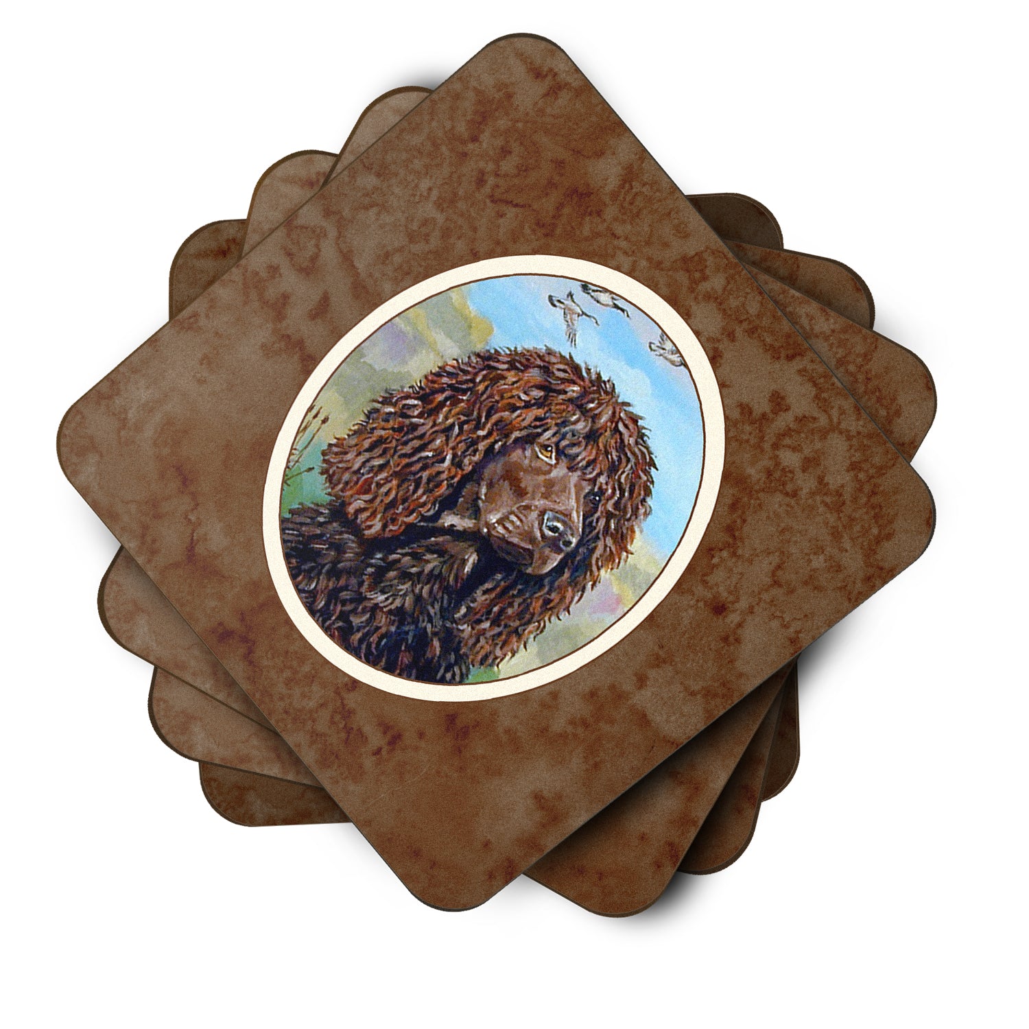 Irish Water Spaniel Foam Coaster Set of 4 7089FC - the-store.com