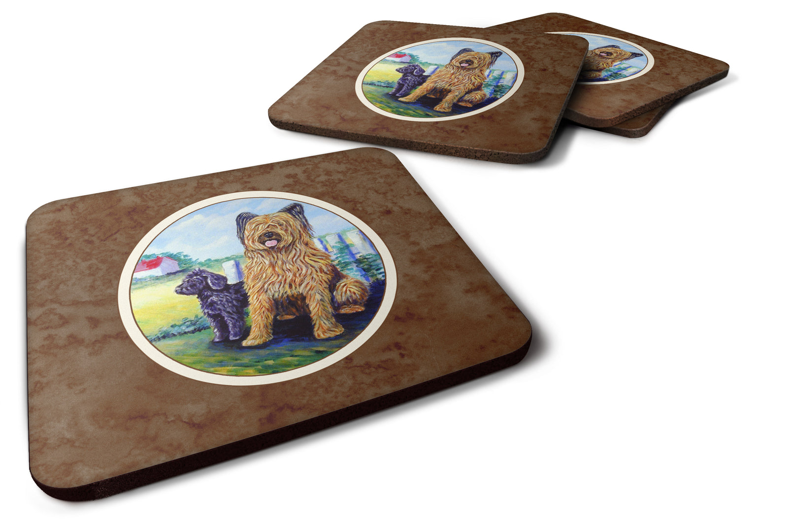 Briard Foam Coaster Set of 4 7092FC - the-store.com