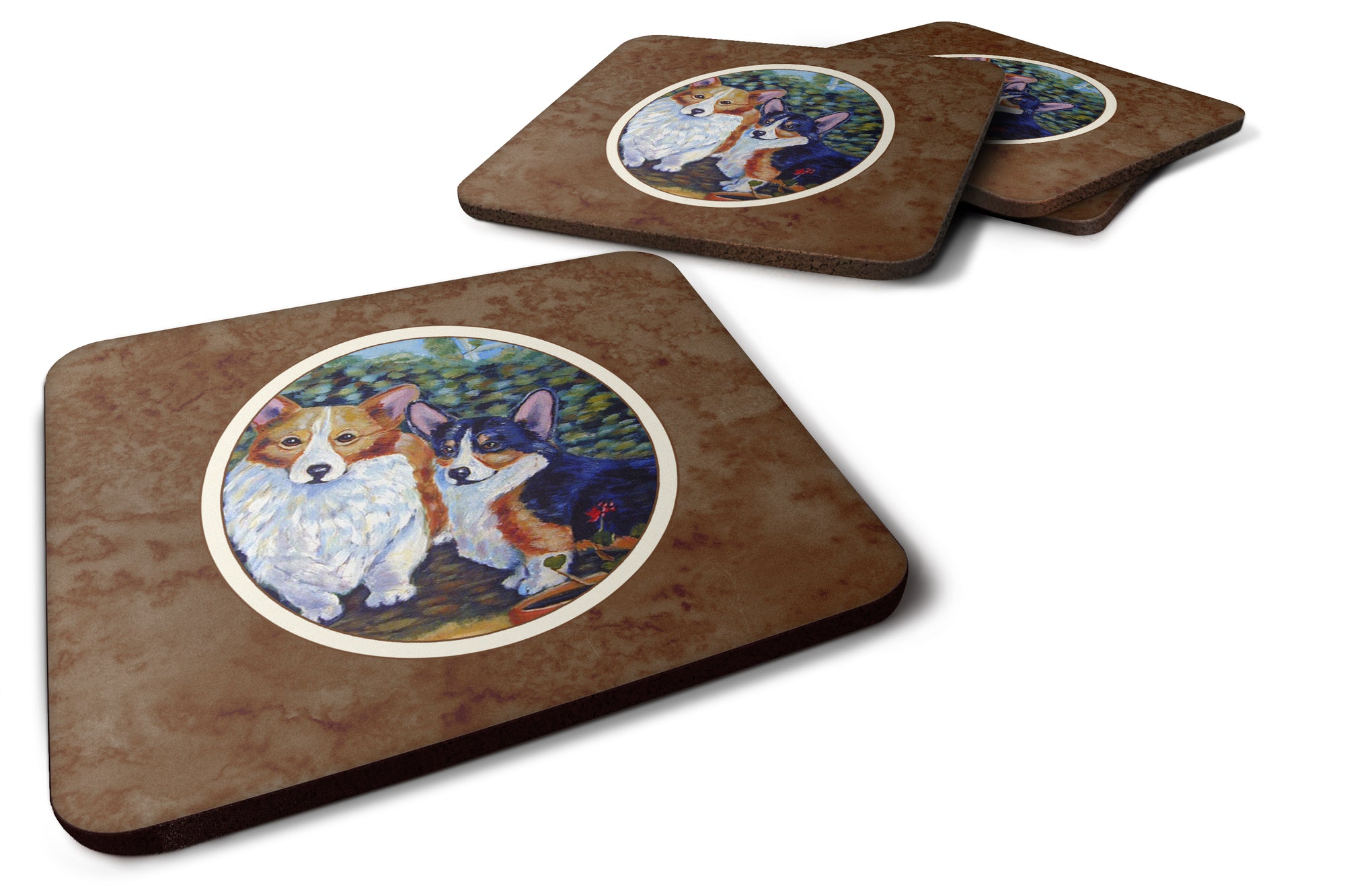 Cardigan and Pembroke Corgi Foam Coaster Set of 4 7094FC - the-store.com