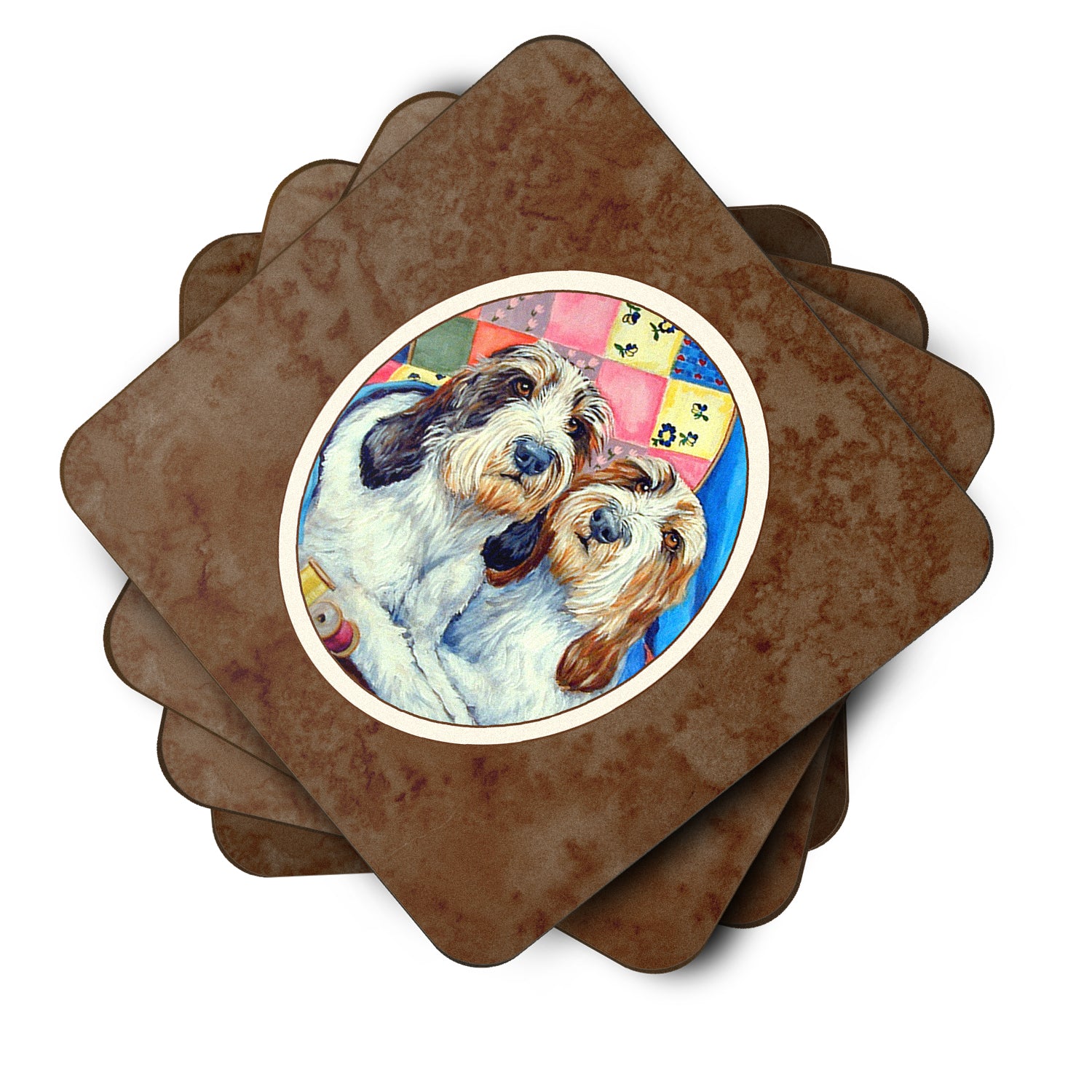 Petit Basset Griffon Vendeen Foam Coaster Set of 4 7095FC - the-store.com