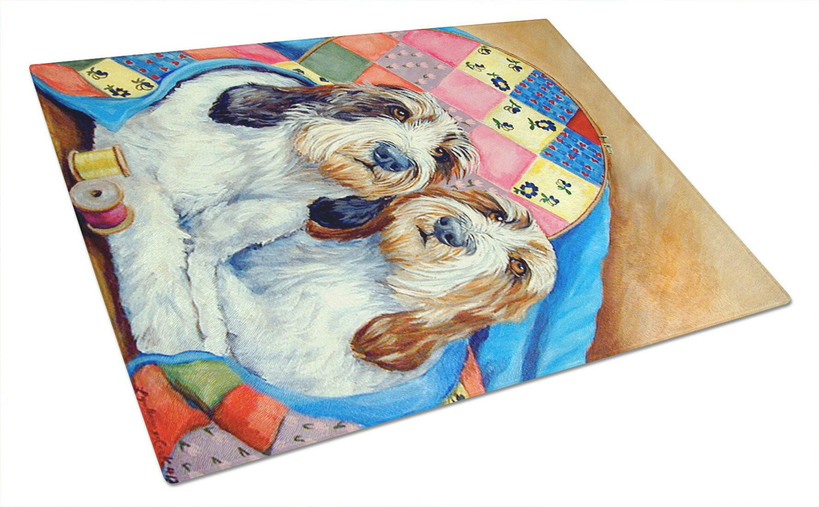 Petit Basset Griffon Vendeen PBGV Glass Cutting Board Large by Caroline's Treasures