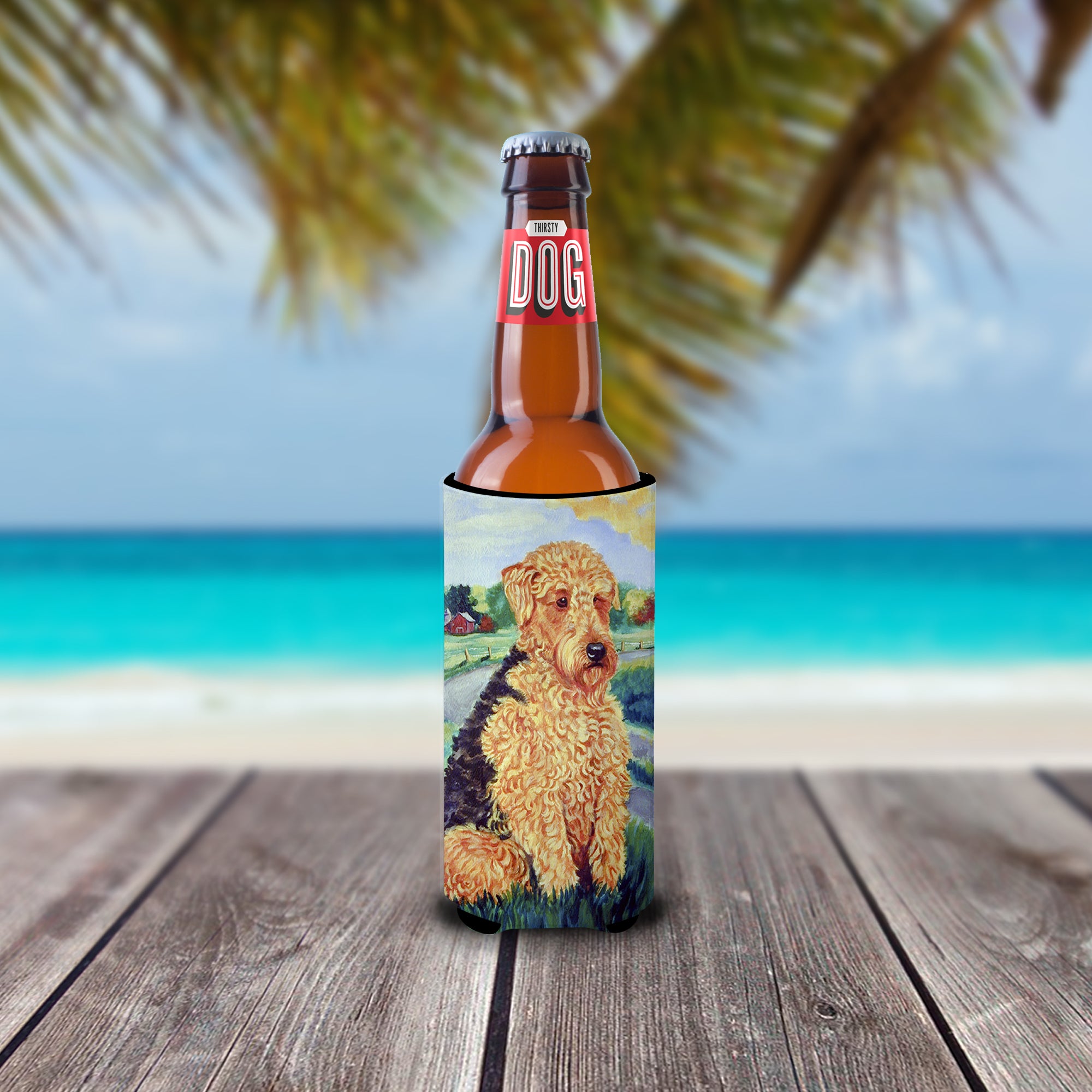 Airedale Terrier Ultra Beverage Insulators for slim cans 7096MUK.