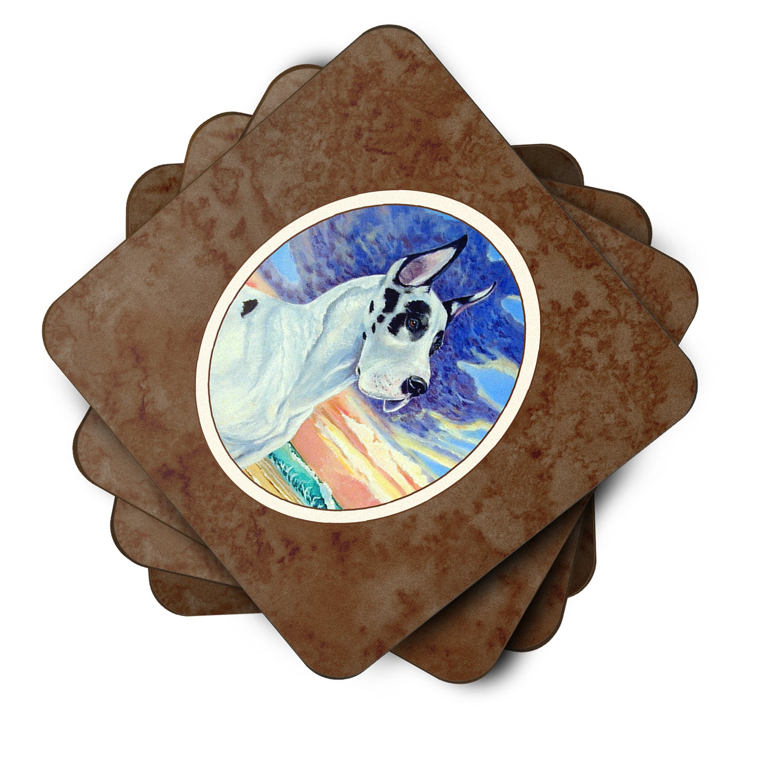 Harelquin Great Dane Foam Coaster Set of 4 7098FC - the-store.com