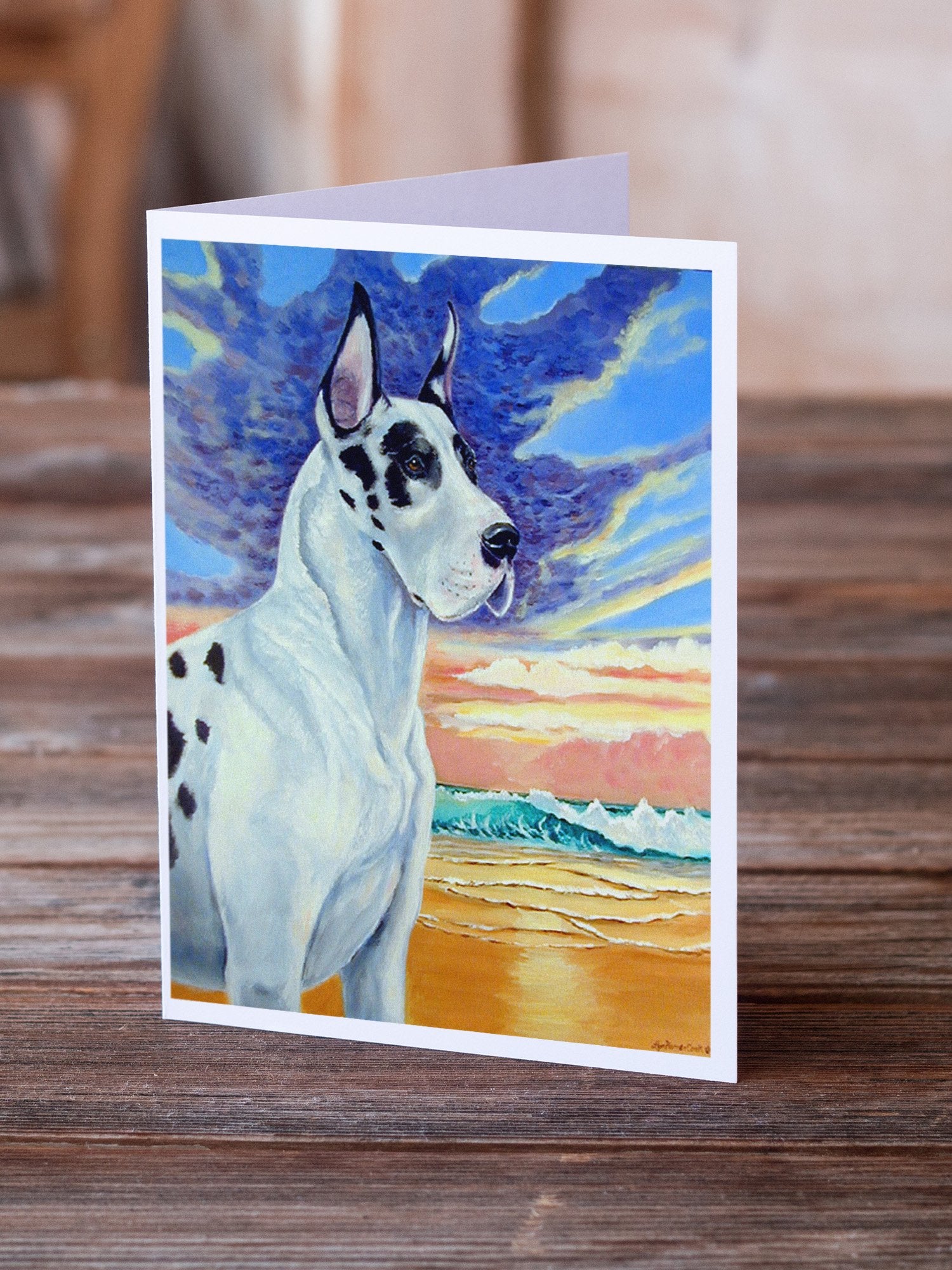 Buy this Harelquin Great Dane  Greeting Cards and Envelopes Pack of 8