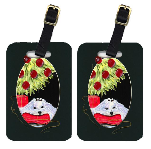 Christmas Tree with Maltese Luggage Tags Pair of 2 by Caroline's Treasures