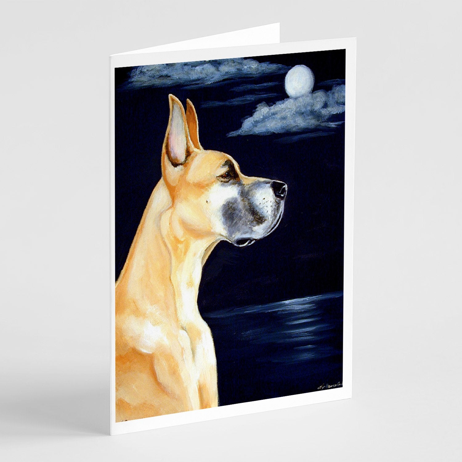 Buy this Fawn Great Dane Moonlight Stroll  Greeting Cards and Envelopes Pack of 8