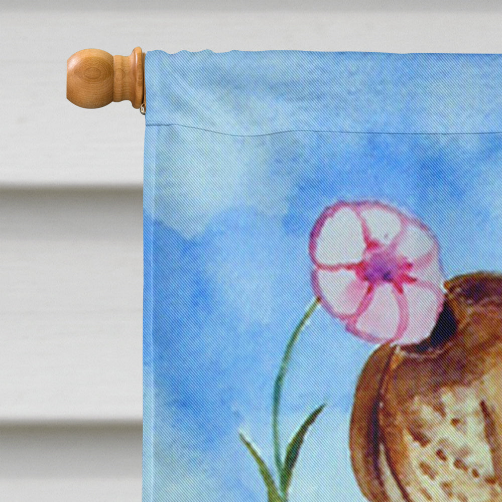 Shar Pei smell the flowers Flag Canvas House Size  the-store.com.