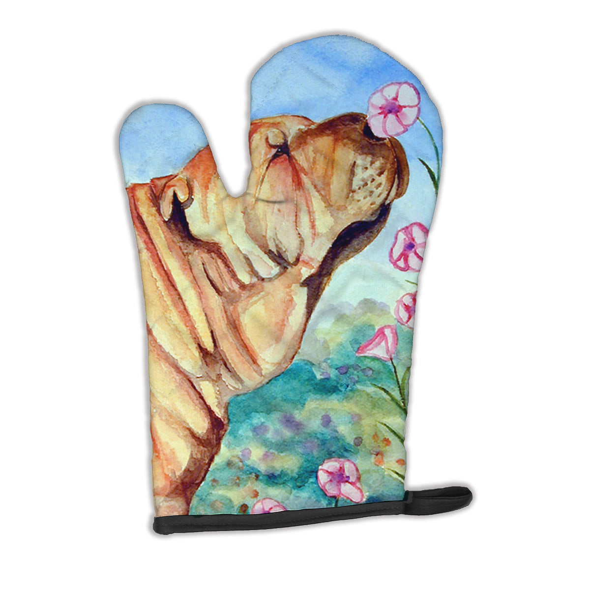 Shar Pei Smell the flowers Oven Mitt 7105OVMT  the-store.com.