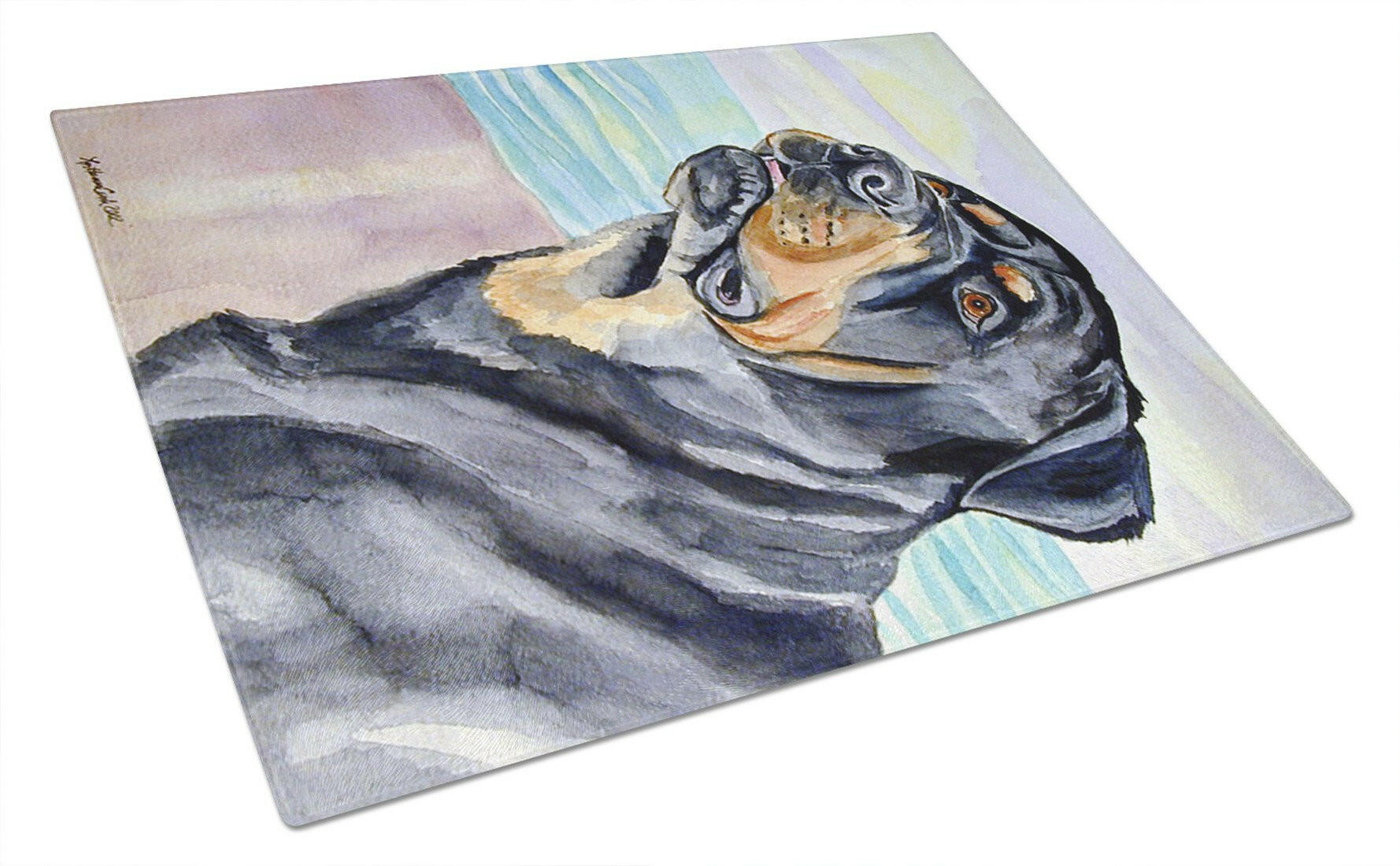 Rottweiler Glass Cutting Board Large by Caroline's Treasures